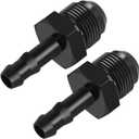 8AN Male Flare to 5/16" Hose Barb Straight Adapter Fuel Hose Fittings AN8-5/16" Aluminum Black Pack of 2