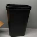 United Solutions 7 Gallon / 28 Quart Space Saving Trash Wastebasket, Fits Under Desk and Small, Narrow Spaces in Commercial, Kitchen, Home Office, and Dorm, Easy to Clean, Black, (WB0338) (Pack of 2)