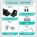 Set of 20 Black 4040 Series Aluminum Extrusion Profile Connector, Includes 1pc Wrench, 20pcs 3540 Corner Bracket, 40pcs M8 T-Slot Sliding Nuts and Hex Screw Bolt for 20S Aluminum Rail Accessories