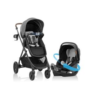 Evenflo Shyft Intuiti+ Travel System Featuring Revolve180 LiteMax NXT Rotating Rear-Facing Lightweight Preemie and Infant Car Seat with SensorySoothe 3-30 lbs. (Angler Tweed)