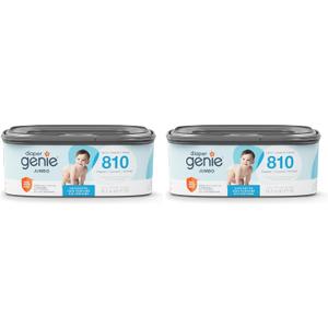 The Diaper Genie Jumbo Square Refill, with Continuous Film, can Hold up to 810 Newborn-Sized Diapers per Refill. (Pack of 2)
