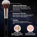 black Makeup Brushes Set 14 Pcs Professional, Synthetic Foundation Concealer Powder Blush Eyeshadow Brushes with 2 Powder Puffs & Dual-ended Mask Applicator, Gifts for Women Teen Girls