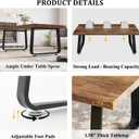 HSH Wooden Coffee Table, Industrial Rectangle Center Table, Modern Minimalist Coffee Table for Living Room, Farmhouse Wood and Metal Cocktail Tea Table for Bedroom Home Office, Rustic Brown, 47 in