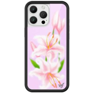 Wildflower Cases - Compatible with iPhone 16 Pro Max | Protective Black Bumper, 6.5ft Drop Test Certified, Women Owned Small Business | Floral Nature Pink Green Dainty Trendy Cute | Sweet Lily