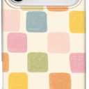 Compatible with iPhone 17 Pro Case, Trendy Cute Colorful Checkered Girly Soft Slim TPU Shockproof Aesthetic Protective Phone Case Cover for Women Girls 6.3"