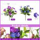 Hommyea Artificial Fake Flowers for Outdoor, 6 Bundles UV Resistant Faux Plants Decoration Silk Flowers No Fade Plastic Flowers for Outside Planters Home Porch Patio Yard Garden Decor