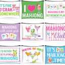 SilTriangle 9 Pcs Mahjong Cosmetic Bag Gifts for Women Mahjong Makeup Bag Mah Jong Zippered Pouch for Lover Player Mothers Birthday Party Lucky Mah Jong Gift Coquette Accessories (Styles 1)