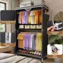 Clothes Rack With Cover, Heavy Duty Clothing Rack for Hanging Clothes,  35.4"x17.1"x71.8", Black