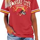 Football Shirts for Women Game Day Tshirt Football Team Fans Gift Tees Sport Season Short Sleeve Tops (Medium, Red)