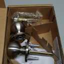 Exterior Door Knob With Lock, Coastal, Satin Nickel