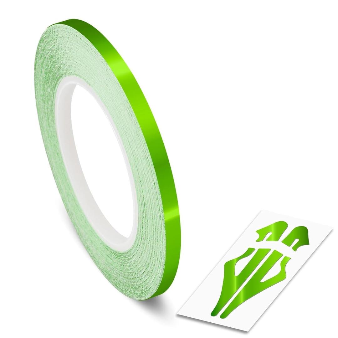 Roll Vinyl Pinstriping Racing Stripes Pinstripe Chrome Line Tape Decal Sticker Auto Pinstripe Tape,Automotive Pinstriping Tape 32ft,Vinyl Pinstripe Tape (Lime Green Chrome 1/8)