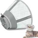 Supet Cat Cone Collar Soft to Stop Licking Scratching, Breathable Comfortable Mesh Recovery Cone for Cats After Surgery Neuter S