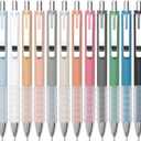 Linbsunne Ballpoint Pens Black Medium Point 1mm Pen with Super Soft Grip Ball Point Pen for Men Women Retractable Pens (silver-12 pcs)