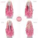 WECAN Pink and Blonde Wig-Long Pink Blonde Wigs For Women Synthetic Wig Heat Resistant Fiber Wigs for Daily Party Use