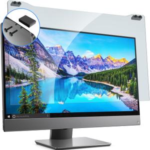 ZYY 23-24 Inch Anti Blue Light Screen Protector for Diagonal 23,23.6,23.8,24 Monitor, Desktop PC UV Blocking Filter (21 1/4 x 13 3/8) for Eye Strain, Hanging Computer Screen Blue Light Blocker (1 Pack: 23"-24" Diagonal)