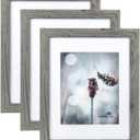 Scholartree Grey 11x14 Picture Frame set of 3,Display 11x14 without Mat or 8x10 with MatWall Gallery Photo Frames