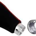 VBT Universal 5-Speed Leather Shift Knob with Boot Cover in Black - Fits Most Manual Transmission Cars (3.63" L x 1.86" W x 1.12" H)