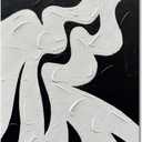 NANKAI Contemporary Minimalist Black and White Art Painting 36x24 Inches Abstract Art Painting Office Home Wall Decoration (Nkhb060)