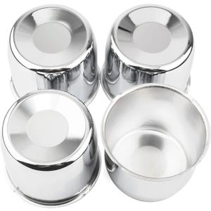 4.25 inch Trailer Center Caps Push Through Wheel Center Caps for Truck Trailer RV Wheels Rims Steel Chrome Hub Covers, 4PCS, Silver (4.25in Hub Hole, 3.66in Tall)