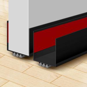 Weather Stripping Door Seal, 39 Length Cuttable Door Draft Stopper, Strong Adhesive Door Sweep for Exterior and Interior Doors (2, Black)