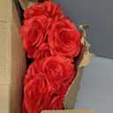 5.5" Silk Rose Artificial Flowers Kissing Ball for Centerpieces Hanging Wedding Bouquets Decor, 5 Pack, Red