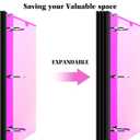 INFUN 1.5 Inch Telescoping 3 Ring Binder - 6PCS, Flexible Round Binder with Customizable Front Cover and Clear Catalog Pocket, 1.5Inch Rings, 370 Sheet Capacity