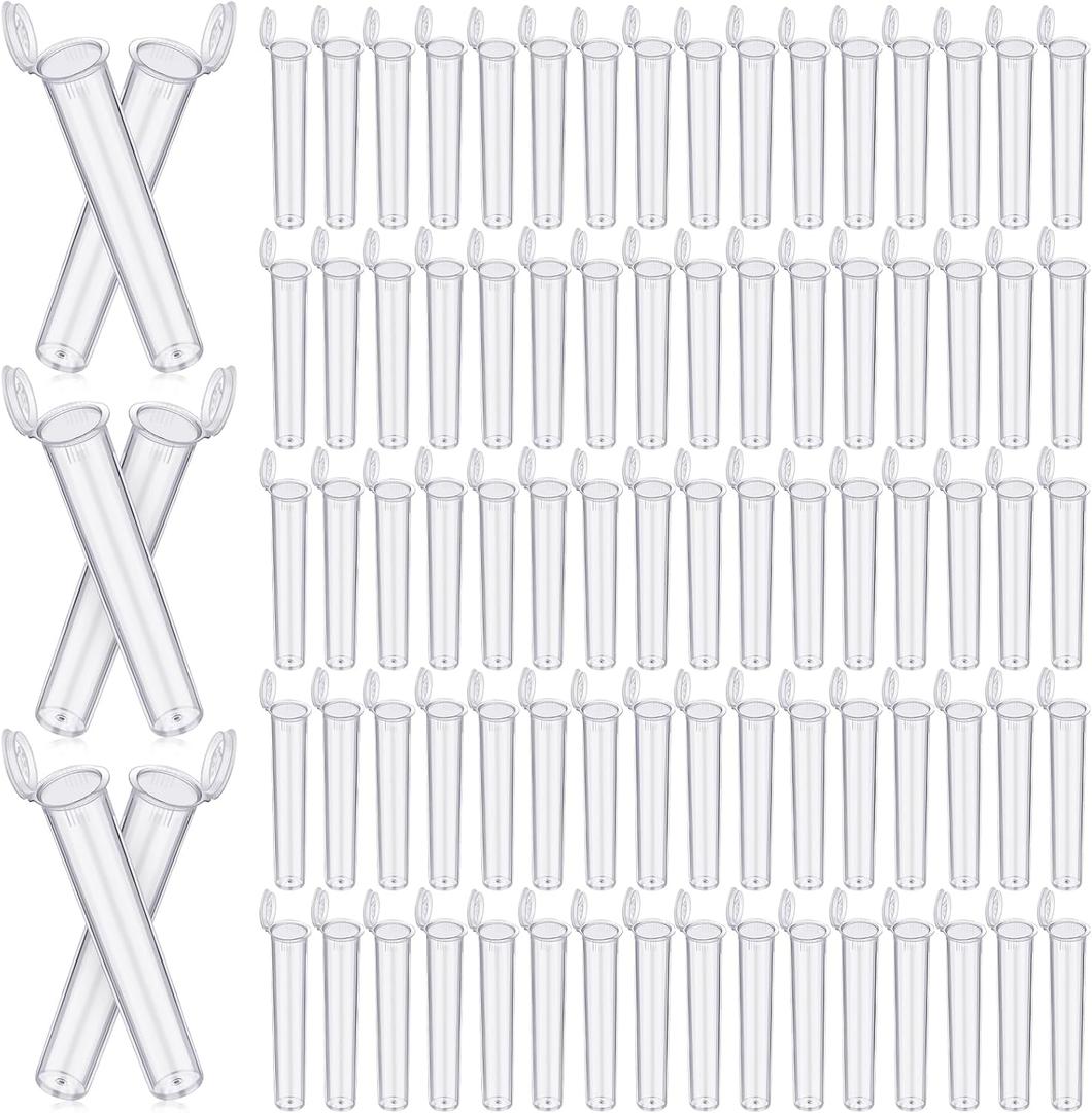 Frienda 25 Pcs Clear 116 mm Plastic Tube Container with Lids Bulk Waterproof Sealing Container with Lids