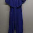 Women's Sexy Sparkly Classy Jumpsuits Casual Off Shoulder Loose Wide Leg Pants Clubwear Party Rompers (Blue), Small