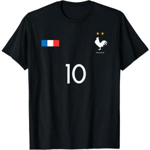 France Jersey Shirt 10 French Football Soccer Men Women Kids T-Shirt, Size S