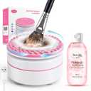 Norate Electric Makeup Brush Cleaner Machine & Deep Cleaning Solution Set, Automatic Spinning Washer with 1.98 Fl.Oz Cruelty-Free Shampoo, Quickly Removes Residue, Ideal Gifts for Women, Makeup Lover