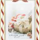 LARAINE Picture Photo Frame 5x7 Metal Ribbon Bow Rhinestones High Definition Display Pictures for Tabletop Home Decorative Holiday Gift (Gold)
