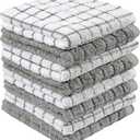 Bumble Dish Towels & Dish Cloths (8 Pack) | 100% Cotton Kitchen Towels | 12" x 12" | 405 GSM | Soft, Highly Absorbent & Durable Rags for Washing Dishes | Gray (Grey)
