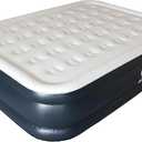Elevon Air Mattress with Built in Pump - Luxury Double High Inflatable Bed for Home, Travel & Camping, Navy/White, Queen, 18" High