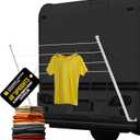 Stromberg Carlson CL-100 Bumper Mounted Clothesline - 48" aluminum foldable travel drying rack for RV Bumper, camper, and outdoor use; 84" hanging space, ideal RV clothesline and camping laundry rack.