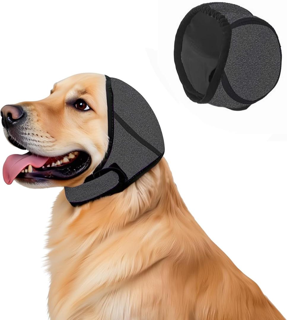 Dog Ear Muffs Noise Protection, Water-Resistant, No-Shake Ear Muffs for Grooming, Bathing, Swimming & Noise Relief (Small, Grey)