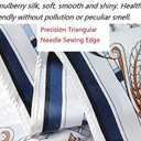 ANDANTINO 100% Mulberry Silk Square Scarf for Hair-25.6" X25.6'' Women Men Natural Silk Neckerchief Digital Printed Headscarf (White & Blue)