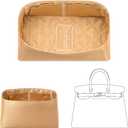 Purse Organizer Insert for Hermes Birkin 30 Handbag, Custom Ferfect Fit Inside Premium Aesthetics Embroidered Lightweight Tote Bag Insert Accessories (Copper Shimmer)