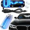 Taxi Blue LED Light Sign for Car | Touch Control Retro Cars USB Night Light, USB Cable Taxi Sign Light Windshield Car LED, Decal with Suction Cups Flashing Hook (1*USB Light Nulb1* Cars Signs)