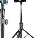 UBeesize 72'' Magnetic Tripod for iPhone with Remote, Extendable Cell Phone Tripod Stand, Compatible with MagSafe, Selfie Stick Tripod for iPhone 15 14 13 12 11 Series and Android Phones (Black)