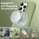 Magnetic for iPhone 16 Pro Case, Compatible with Magsafe, Suction Cup Phone Mount, 2 Screen Protectors - Camera Protector, Silicone Shockproof Protective Phone Cover 6.3", Tea Green