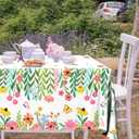 Wildflower Baby Shower Tablecloth Decorations 3Pcs Spring Floral Tablecloth Disposable Wildflower Table Cover for Summer Spring Wedding Flower Birthday Baby Shower Tea Party Decorations