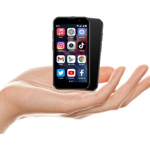 Mini Phone 3.0" HD Touch Screen Mini Smartphone World's Smallest Unlocked Android Compact Mobile Phone for Kids & Students Cell Phone wih GPS Dual SIM Face ID 2GB+16GB Black