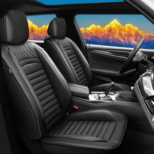 Seat Covers for Hyundai Sonata 2007-2024 2025: Car Seat Covers Full Set 5 Seats Waterproof Faux Leather Car Seat Cushion (Black)