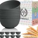 Hoimenly Wheat Straw Bowls, Unbreakable Cereal Bowl Set of 8, 26 OZ Bowls for Kitchen, Camping, Party, Microwave and Dishwasher Safe Bowls Set, Alternatives to Plastic Bowl(Dark Grey)