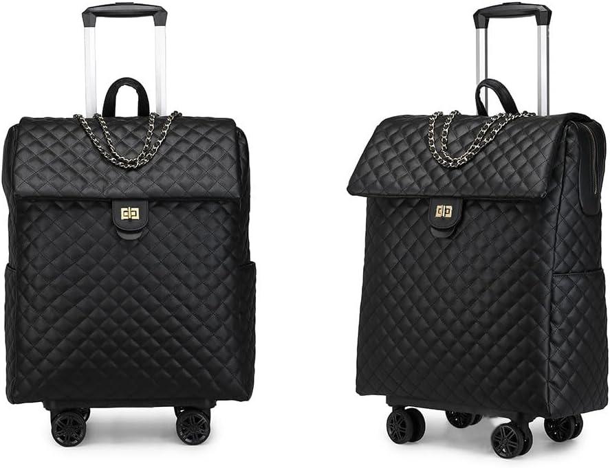 VH&GRED Leather Suitcase Travel luggage Net Red Trolley Suitcase Female Boarding Case Universal Wheel Light Luggage Fashion Travel Luggage (Carry-On 20-Inch-A)