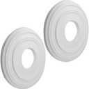 Uenhoy 2 Pcs Lighting Ceiling Medallions for Light Fixtures and Ceiling Fans, 12" OD White Ceiling Cover Plate, Ceiling Fan Medallion 12" OD x 4" ID