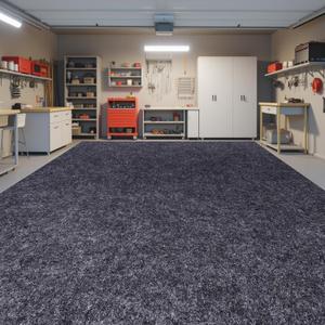 Garage Floor Mat, 7.4 x 17 Ft Waterproof Mat with Non-Slip Backing, Reusable Absorbent Surface, Easy Clean Floor Protector Oil Spill Mats for Garage, Driveway, Workshop