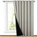 NICETOWN Natural Full Shading Wall Curtains for Patio Door, Super Heavy-Duty Thermal Backing Sliding Glass Door Drape, Privacy Assured Window Treatment(1 Panel, 100 inches W x 84 inches L)