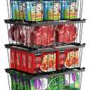 iSPECLE Freezer Organizer Bins - 4 Pack Stackable Deep Freezer Organizer Bins for 5 Cu.Ft Chest Freezer Sort Frozen Food, Heavy Duty Metal Storage Bins with Handles, Easy Access without Digging