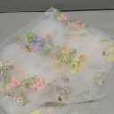 Ivory White Floral Table Runner 10ft Embroidery Tulle Spring Wildflower Table Runner Seasonal Summer Butterfly Kitchen Dining Gauze Decoration for Wedding Baby Shower Birthday Party (1 Pcs)